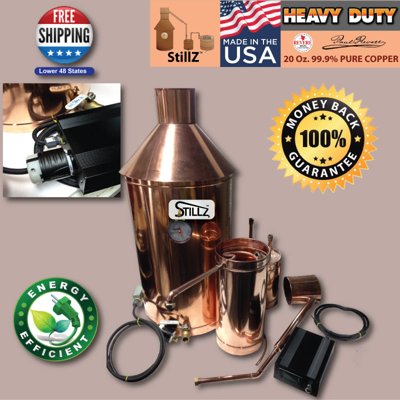 20 Gallon Moonshine Still Electric 220VAC 20amp Controller — copper still for sale